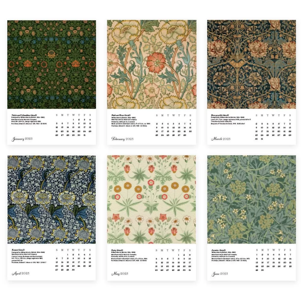 Best Sale William Morris Plexiglass Calendar Refill 2025 Calendars