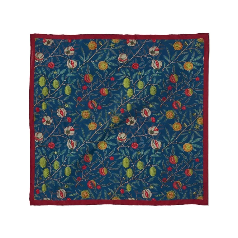 Best Sale William Morris Pomegranate Cotton-and-Silk Pocket Square Small Accessories