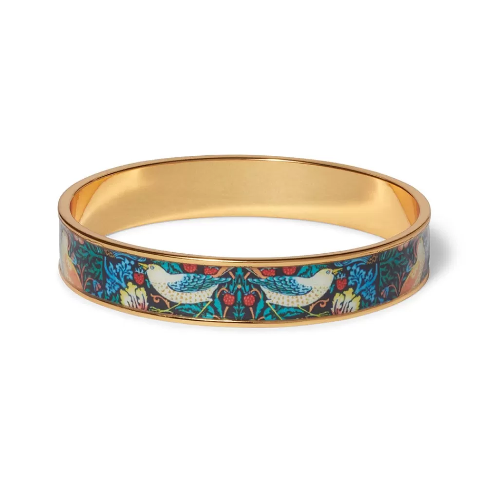 New William Morris Strawberry Thief Enamel Bangle Bracelets