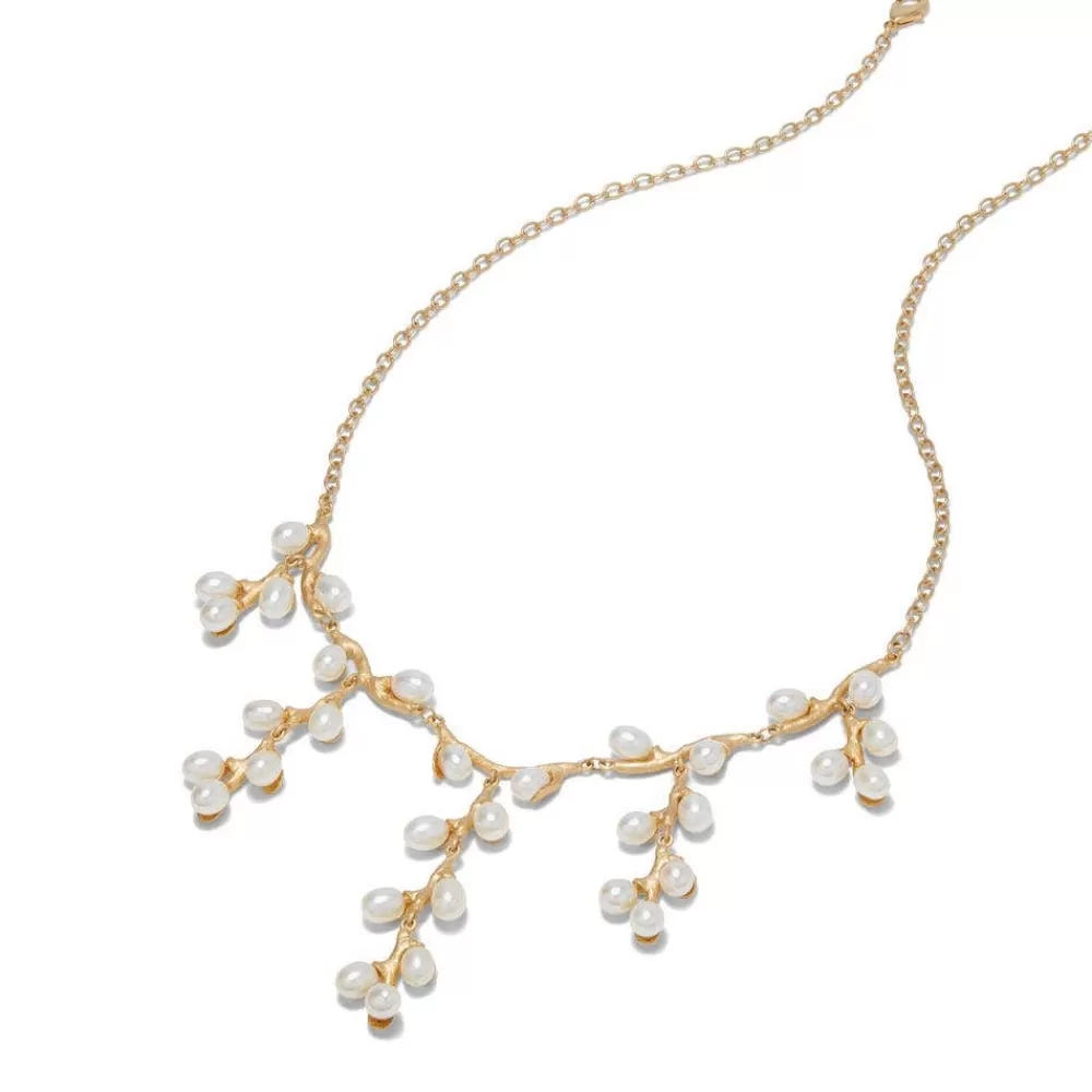 Online Willow Catkins Pearl Bib Necklace and Drop Earrings Set Jewelry Sets